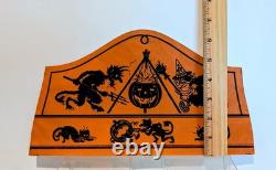 Rare Antique German Halloween Paper Party Hat 1920s Witch Devil Cauldron MINT