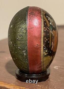 Rare Antique Tin Easter Halloween Egg Candy Container Witch Cat Hansel Gretel