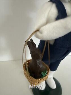 Rare Byers Choice Holiday Easter Boy Holding Easter Basket Chocolate Bunny