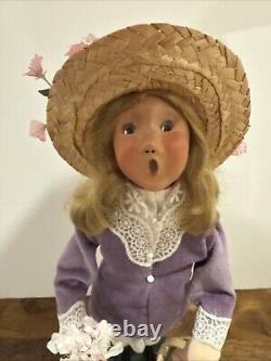 Rare Byers Choice Holiday Easter Girl Holding Easter Basket With Eggs & Flowers