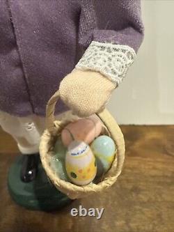 Rare Byers Choice Holiday Easter Girl Holding Easter Basket With Eggs & Flowers