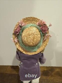 Rare Byers Choice Holiday Easter Girl Holding Easter Basket With Eggs & Flowers