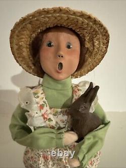 Rare Byers Choice Holiday Easter Girl Holding Easter Chocolate Bunny