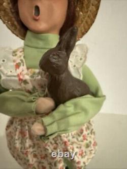 Rare Byers Choice Holiday Easter Girl Holding Easter Chocolate Bunny