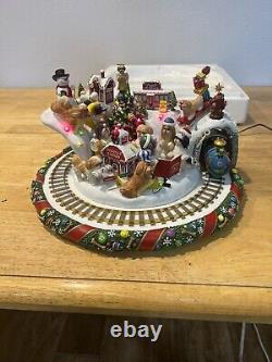 Rare Danbury Shih Tzu Christmas Wonderland Animated Train Holiday Figurine Dogs