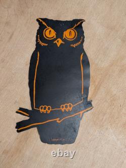 Rare Early Dennison Die Cut Cardboard Owl Decoration
