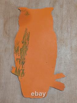 Rare Early Dennison Die Cut Cardboard Owl Decoration