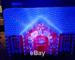 Rare GingerBread House COLOR CHANGING Vintage Christmas Xmas Yard Blow Mold