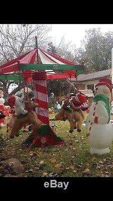Rare Hard to find anymore 7 ft tall Animated Christmas carousel Merry Go Round