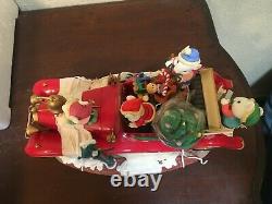 Rare Lustre Fame Christmas Roadster Animated Musical Lighted Mice Mouse Car 1994