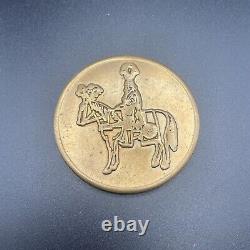 Rare Mardi Gras Bronze Medal Medallion, Unmarked, Horse And Rider 52mm 57.9g