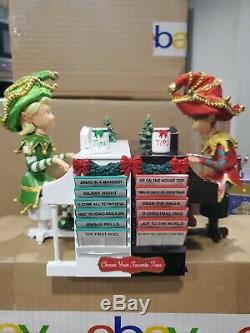 Rare! Mr Christmas Dueling Elves On Pianos Action/lights Music Box 24 Songs