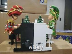 Rare! Mr Christmas Dueling Elves On Pianos Action/lights Music Box 24 Songs