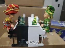 Rare! Mr Christmas Dueling Elves On Pianos Action/lights Music Box 24 Songs