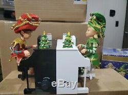 Rare! Mr Christmas Dueling Elves On Pianos Action/lights Music Box 24 Songs