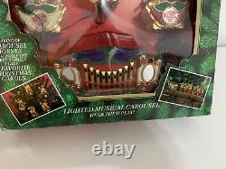 Rare Mr. Christmas Holiday Carousel 6 Animals Tiger Zebra Horse Lights Working