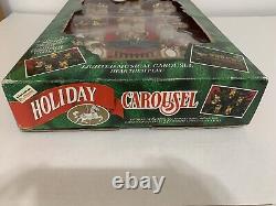 Rare Mr. Christmas Holiday Carousel 6 Animals Tiger Zebra Horse Lights Working