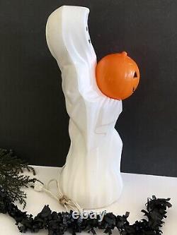 Rare Old Halloween Empire Blow Mold Ghost with Pumpkin Light Up Vintage