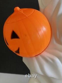 Rare Old Halloween Empire Blow Mold Ghost with Pumpkin Light Up Vintage