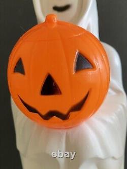 Rare Old Halloween Empire Blow Mold Ghost with Pumpkin Light Up Vintage