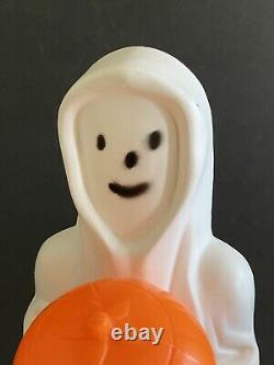 Rare Old Halloween Empire Blow Mold Ghost with Pumpkin Light Up Vintage