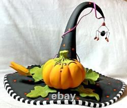 Rare PATIENCE BREWSTER Halloween Witches Hat Pumpkin Spider Decoration
