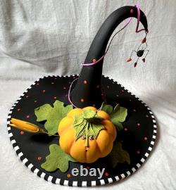Rare PATIENCE BREWSTER Halloween Witches Hat Pumpkin Spider Decoration