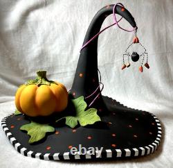 Rare PATIENCE BREWSTER Halloween Witches Hat Pumpkin Spider Decoration