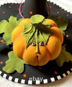 Rare PATIENCE BREWSTER Halloween Witches Hat Pumpkin Spider Decoration