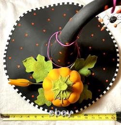 Rare PATIENCE BREWSTER Halloween Witches Hat Pumpkin Spider Decoration