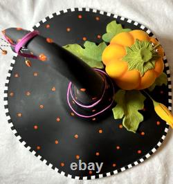 Rare PATIENCE BREWSTER Halloween Witches Hat Pumpkin Spider Decoration