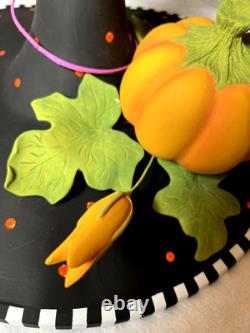 Rare PATIENCE BREWSTER Halloween Witches Hat Pumpkin Spider Decoration