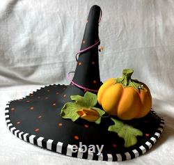 Rare PATIENCE BREWSTER Halloween Witches Hat Pumpkin Spider Decoration