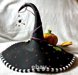 Rare PATIENCE BREWSTER Halloween Witches Hat Pumpkin Spider Decoration