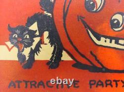Rare SEALED circa 1930s Fern Bisel Peat Halloween Cardboard Cutouts NEVER OPENED