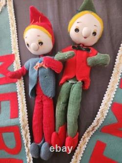Rare Scarce Elf's fairy Banner, Xmas, vintage