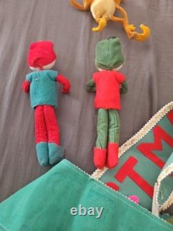 Rare Scarce Elf's fairy Banner, Xmas, vintage