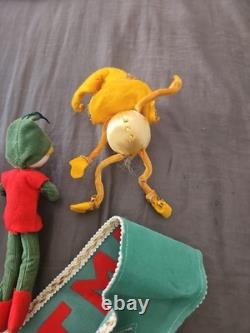 Rare Scarce Elf's fairy Banner, Xmas, vintage