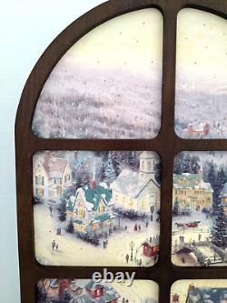 Rare Thomas Kinkade Musical Illuminated Window Christmas 8 Melodies. VIDEO