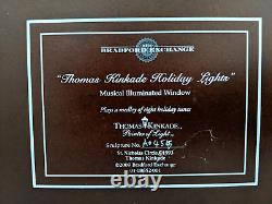 Rare Thomas Kinkade Musical Illuminated Window Christmas 8 Melodies. VIDEO