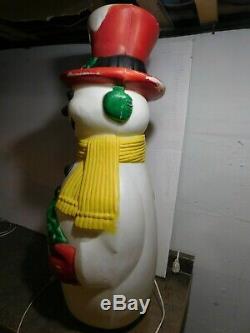 Rare VTG Drainage NOEL Deluxe Snowman Christmas Holiday Blow Mold Yard Decor