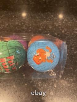 Rare VTG HTF Set Of 6 Pee-Wee Herman Show Christmas Ball Ornaments Unused 2010