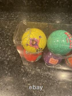 Rare VTG HTF Set Of 6 Pee-Wee Herman Show Christmas Ball Ornaments Unused 2010