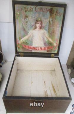 Rare Vintage 1898 Fairbanks Fairy Soap Christmas Store Advertising Wood Box Rare Vintage 1898 Fairbanks Fairy Soap Christmas Store Advertising Wood Box