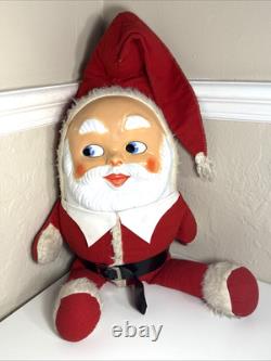 Rare Vintage 50s 60s Santa Claus Roly Poly Doll Stuffed Body Celluloid Face 23