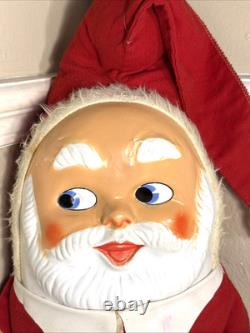 Rare Vintage 50s 60s Santa Claus Roly Poly Doll Stuffed Body Celluloid Face 23