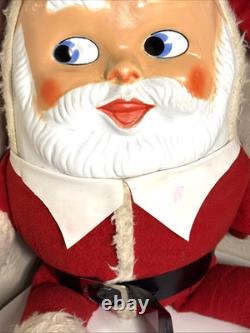 Rare Vintage 50s 60s Santa Claus Roly Poly Doll Stuffed Body Celluloid Face 23