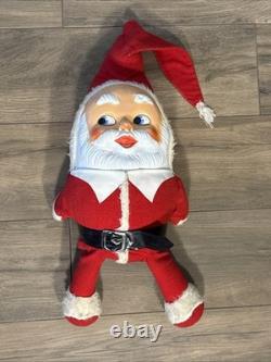 Rare Vintage 50s 60s Santa Claus Roly Poly Doll Stuffed Body Celluloid Face 23