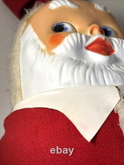 Rare Vintage 50s 60s Santa Claus Roly Poly Doll Stuffed Body Celluloid Face 23