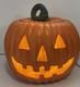 Rare Vintage Atlantic Ceramic Pumpkin Light Jack O Lantern Halloween 2 Pcs